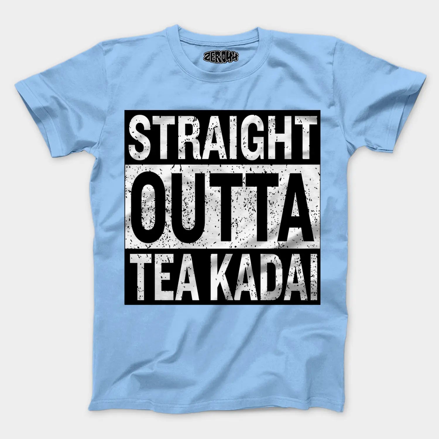 Straight Outta Tea Kadai Men/Unisex T-Shirt in Baby Blue Color