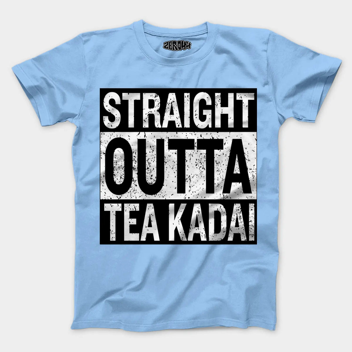 Straight Outta Tea Kadai Men/Unisex T-Shirt in Baby Blue Color