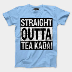 Straight Outta Tea Kadai Men/Unisex T-Shirt in Baby Blue Color