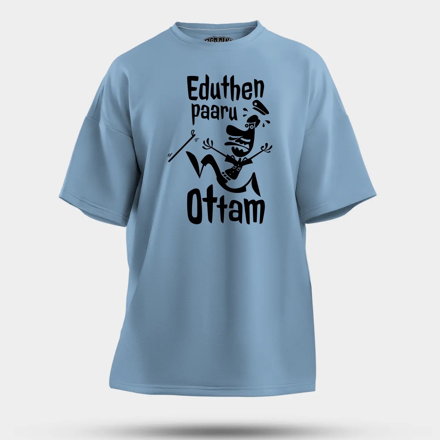 Eduthen Paaru Ottam Men/Unisex Oversized T-Shirt in Baby Blue Color