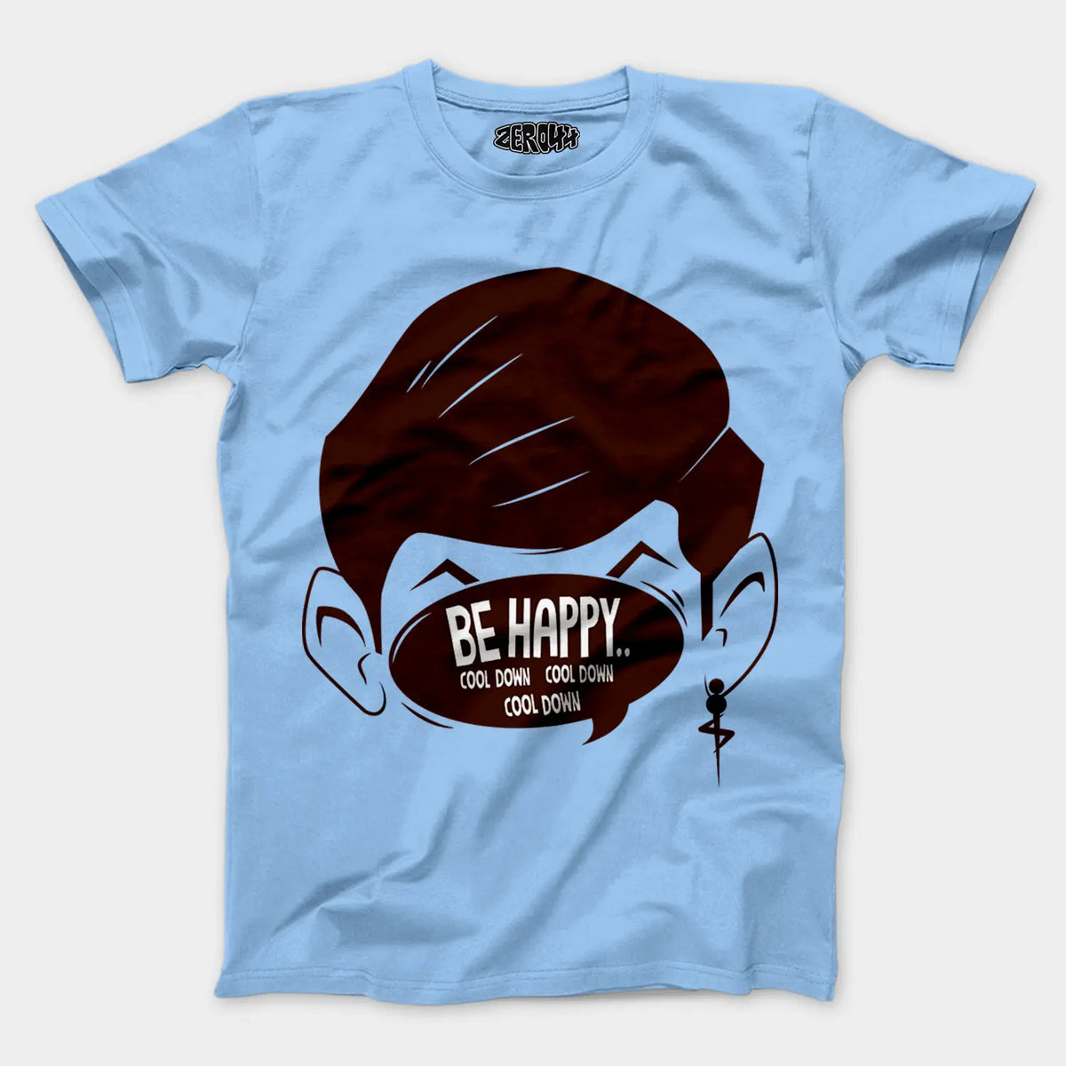 Be Happy Cool Down Cool Down Cool Down Men/Unisex T-Shirt in Baby Blue Color