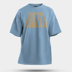 Bhippa Bhiffa Biblak Men/Unisex Oversized T-Shirt in Baby Blue Color