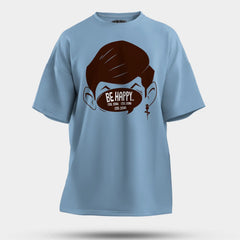 Be Happy Cool Down Cool Down Cool Down Men/Unisex Oversized T-Shirt in Baby Blue Color