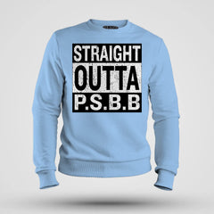 Straight Outta Psbb Men/Unisex Sweatshirt in Baby Blue Color