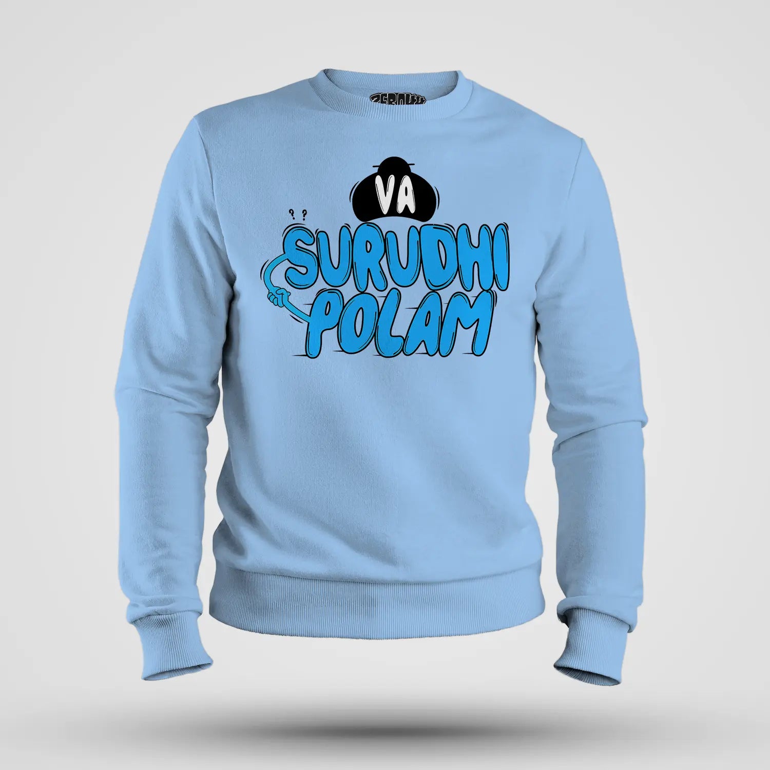Va Surudhi Polam Men/Unisex Sweatshirt in Baby Blue Color