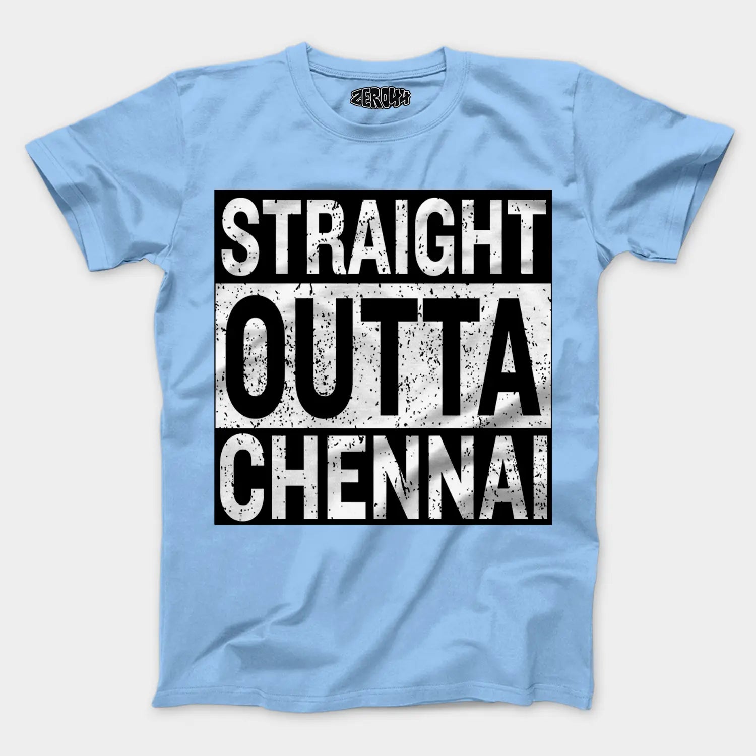 Straight Outta Chennai Men/Unisex T-Shirt in Baby Blue Color