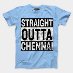 Straight Outta Chennai Men/Unisex T-Shirt in Baby Blue Color