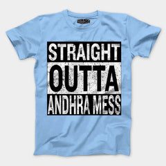 Straight Outta Andhra Mess Men/Unisex T-Shirt in Baby Blue Color