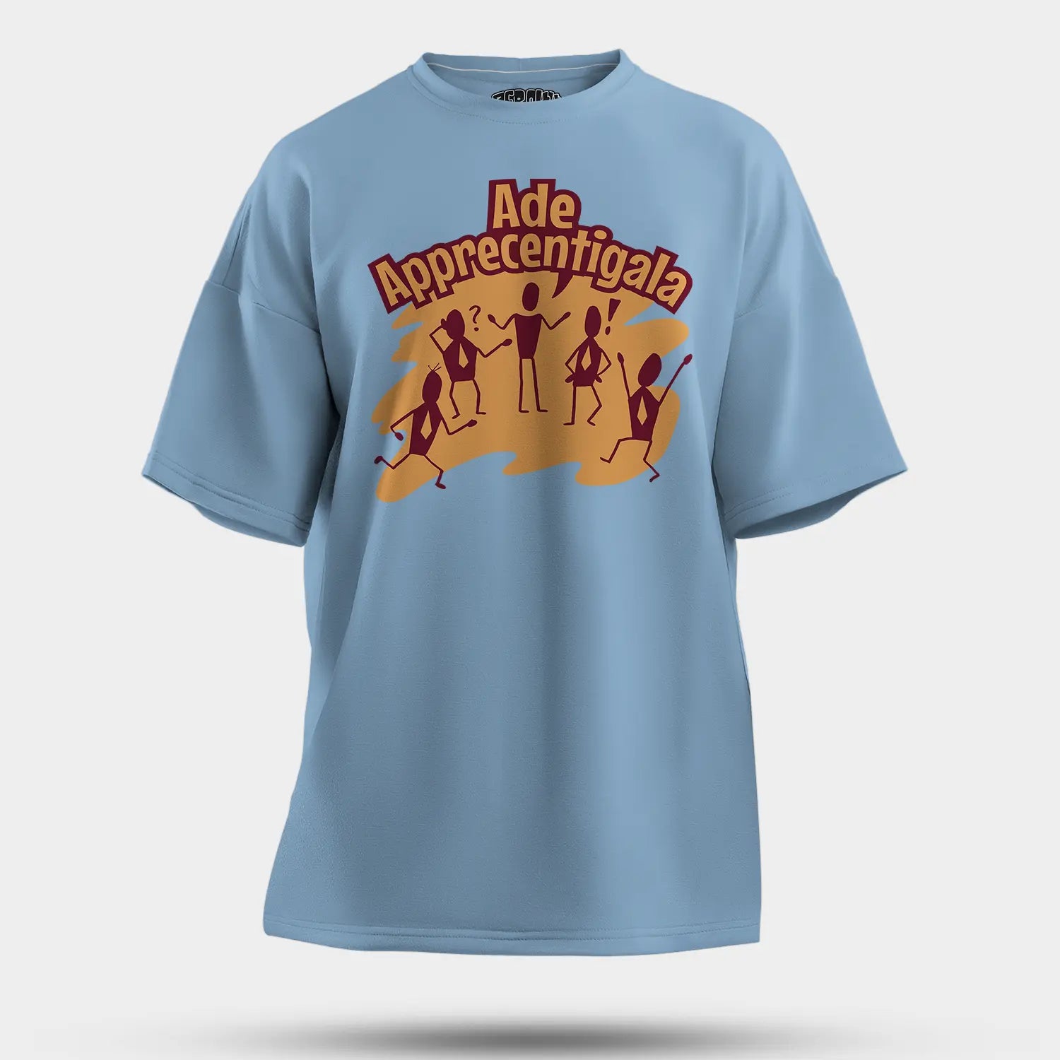 Ade Apprecentingala Men/Unisex Oversized T-Shirt in Baby Blue Color