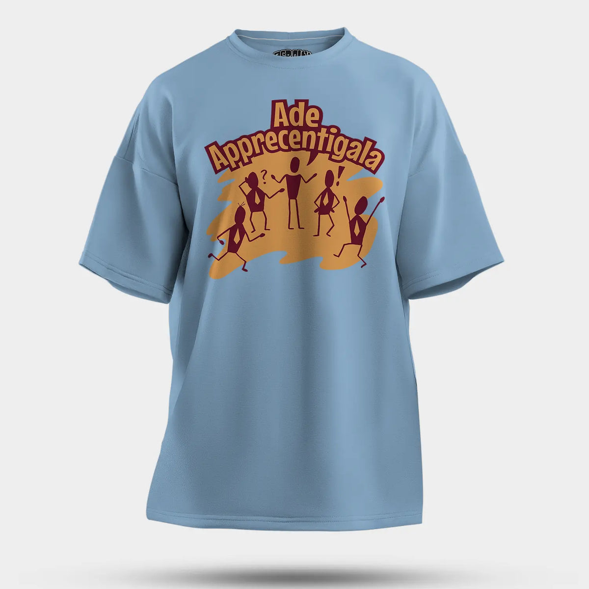 Ade Apprecentingala Men/Unisex Oversized T-Shirt in Baby Blue Color