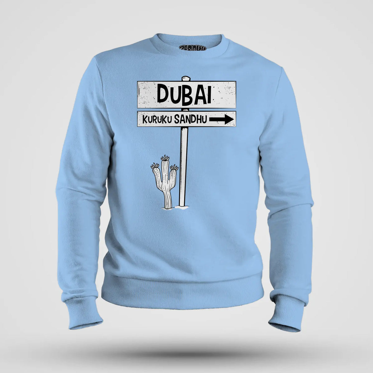 Dubai Kuruku Sandhu Men/Unisex Sweatshirt in Baby Blue Color