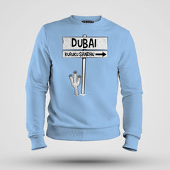 Dubai Kuruku Sandhu Men/Unisex Sweatshirt in Baby Blue Color