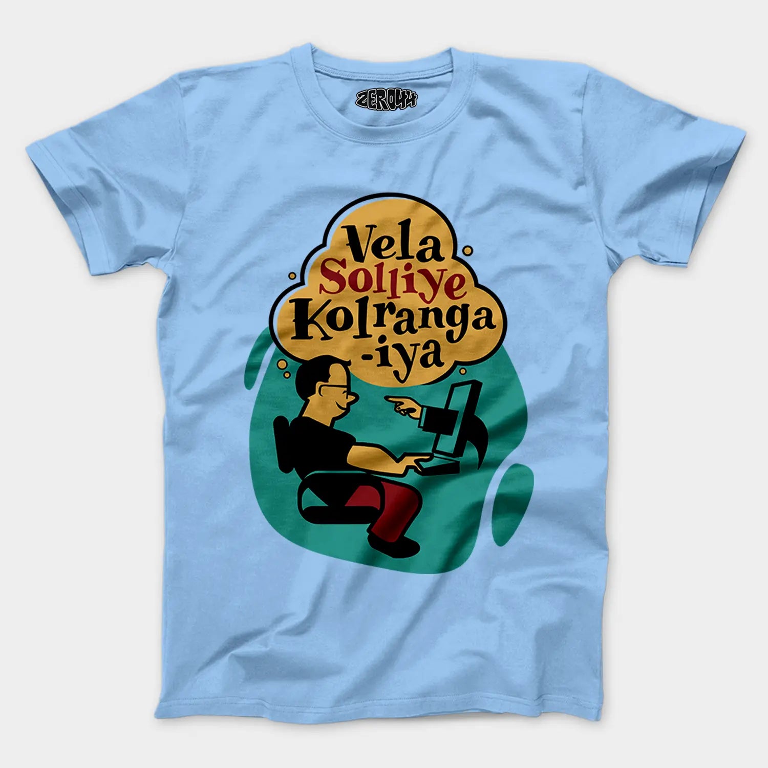 Vela Soliye Kolrangaiya Men/Unisex T-Shirt in Baby Blue Color