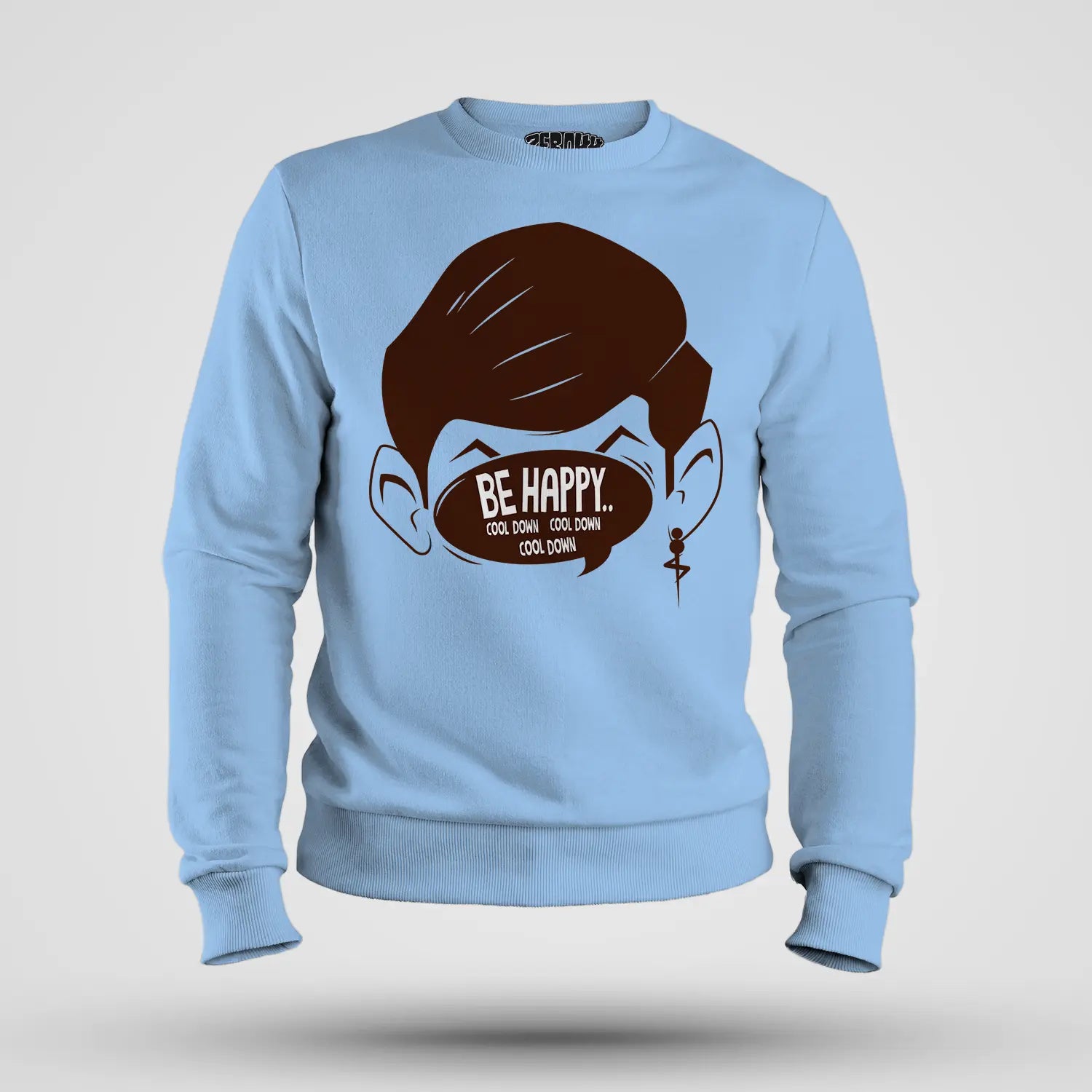 Be Happy Cool Down Cool Down Cool Down Men/Unisex Sweatshirt in Baby Blue Color