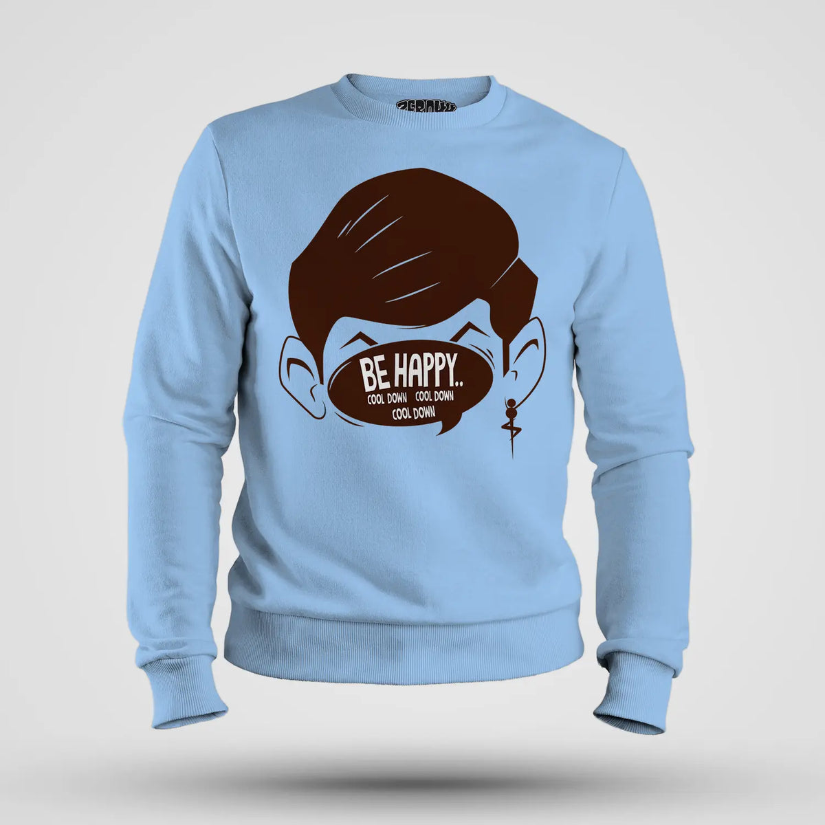 Be Happy Cool Down Cool Down Cool Down Men/Unisex Sweatshirt in Baby Blue Color