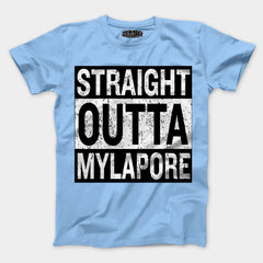 Straight Outta Mylapore Men/Unisex T-Shirt in Baby Blue Color