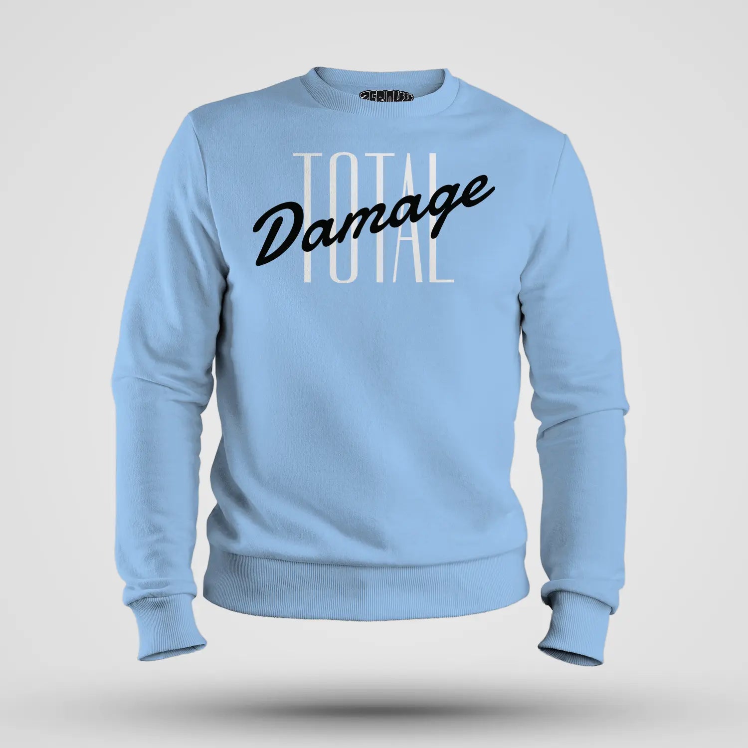 Total Damage Men/Unisex Sweatshirt in Baby Blue Color