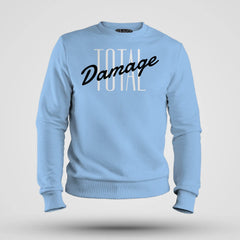 Total Damage Men/Unisex Sweatshirt in Baby Blue Color