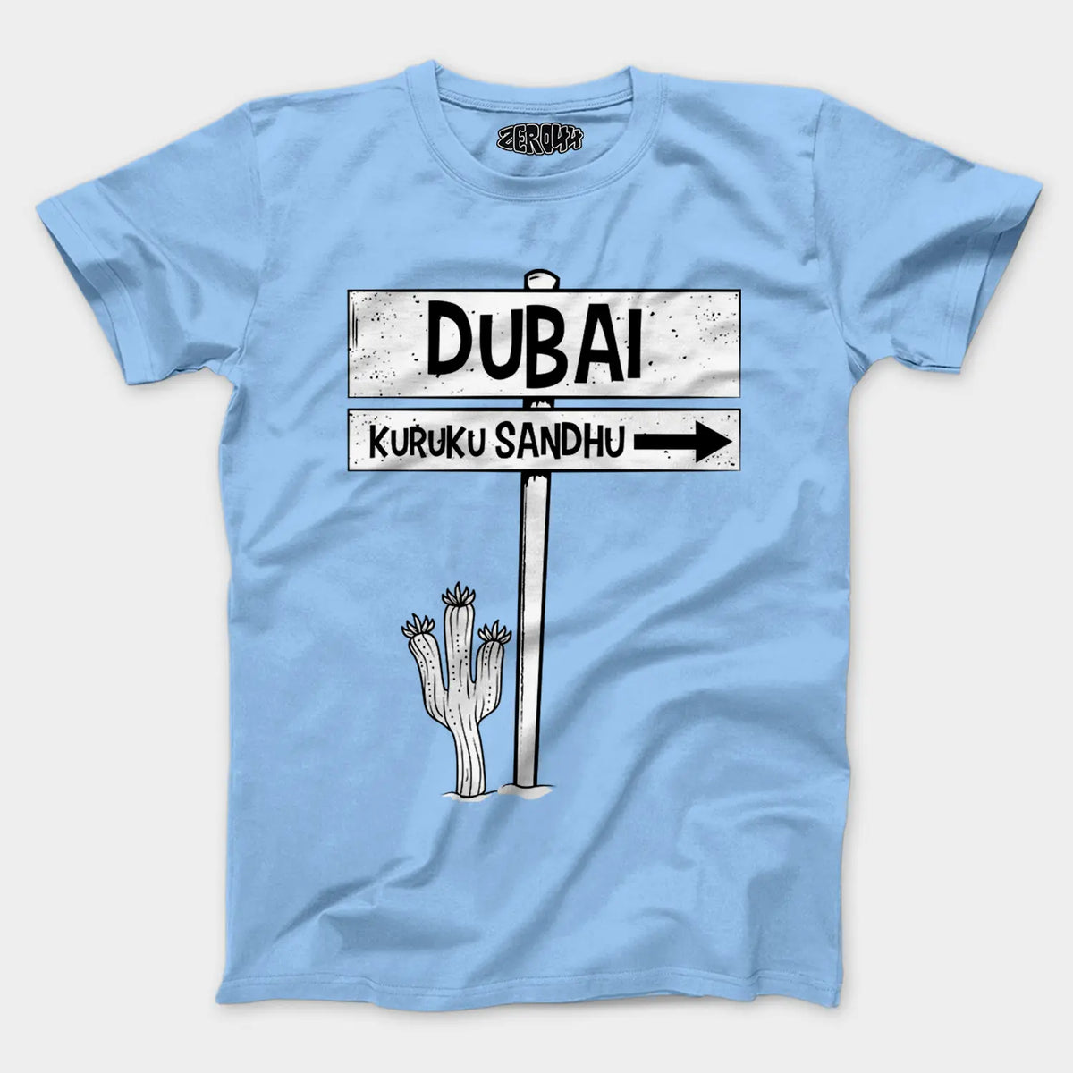 Dubai Kuruku Sandhu Men/Unisex T-Shirt in Baby Blue Color