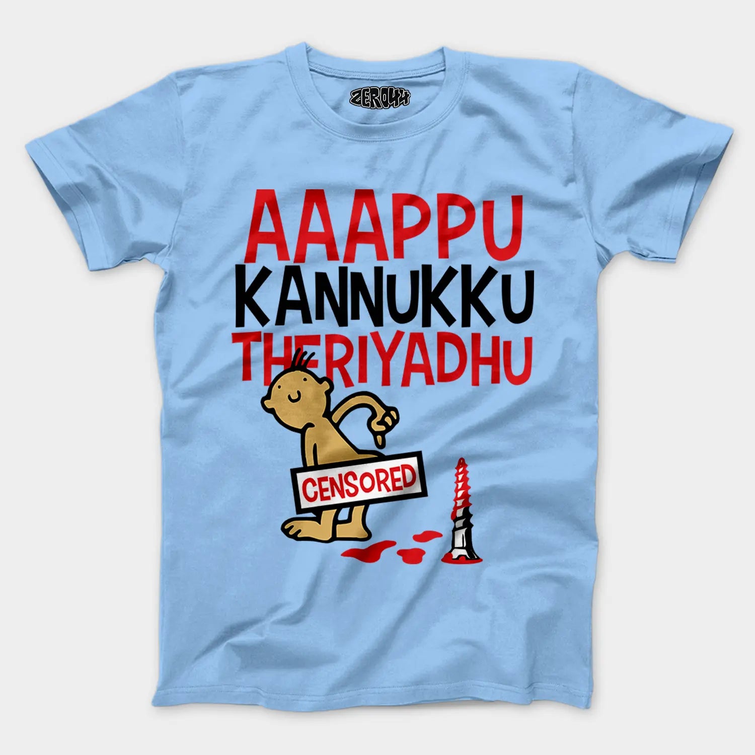 Aaappu Kannukku Theriyadhu Men/Unisex T-Shirt in Baby Blue Color