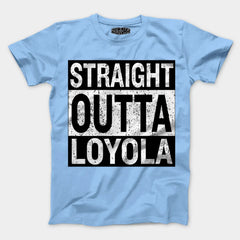 Straight Outta Loyola Men/Unisex T-Shirt in Baby Blue Color