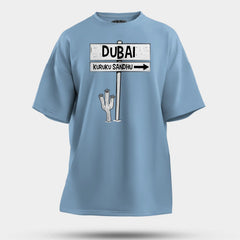 Dubai Kuruku Sandhu Men/Unisex Oversized T-Shirt in Baby Blue Color