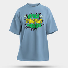 Evalo Distarpance You Raascal Men/Unisex Oversized T-Shirt in Baby Blue Color