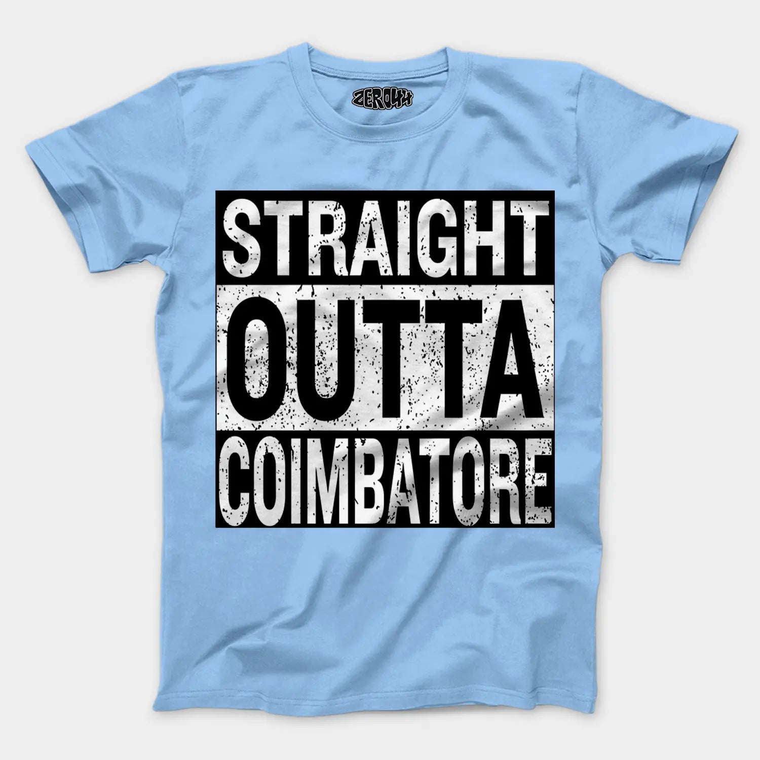 Straight Outta Coimbatore Men/Unisex T-Shirt in Baby Blue Color