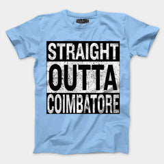 Straight Outta Coimbatore Men/Unisex T-Shirt in Baby Blue Color