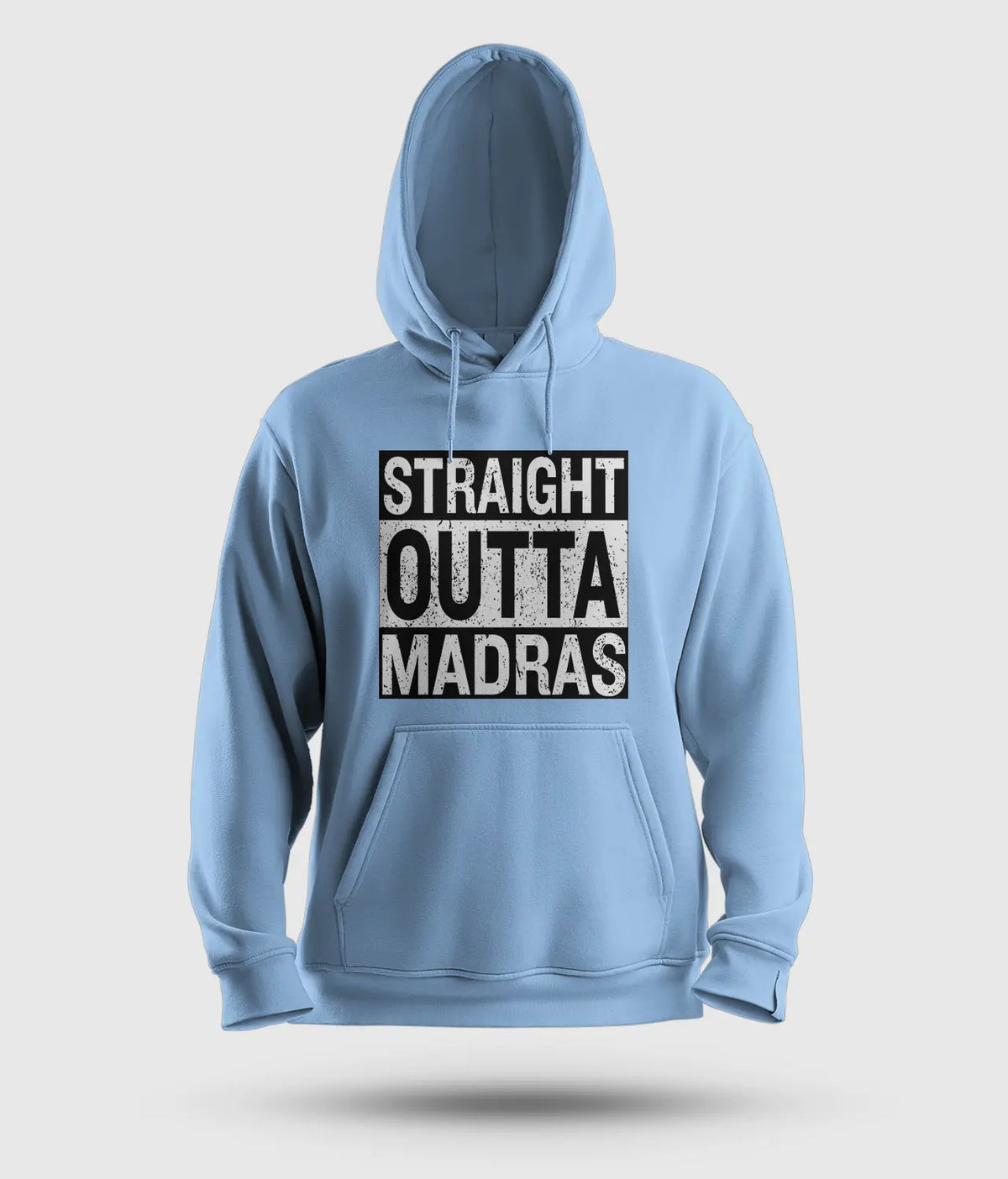 Straight Outta Madras Men/Unisex Hoodie in Baby Blue Color