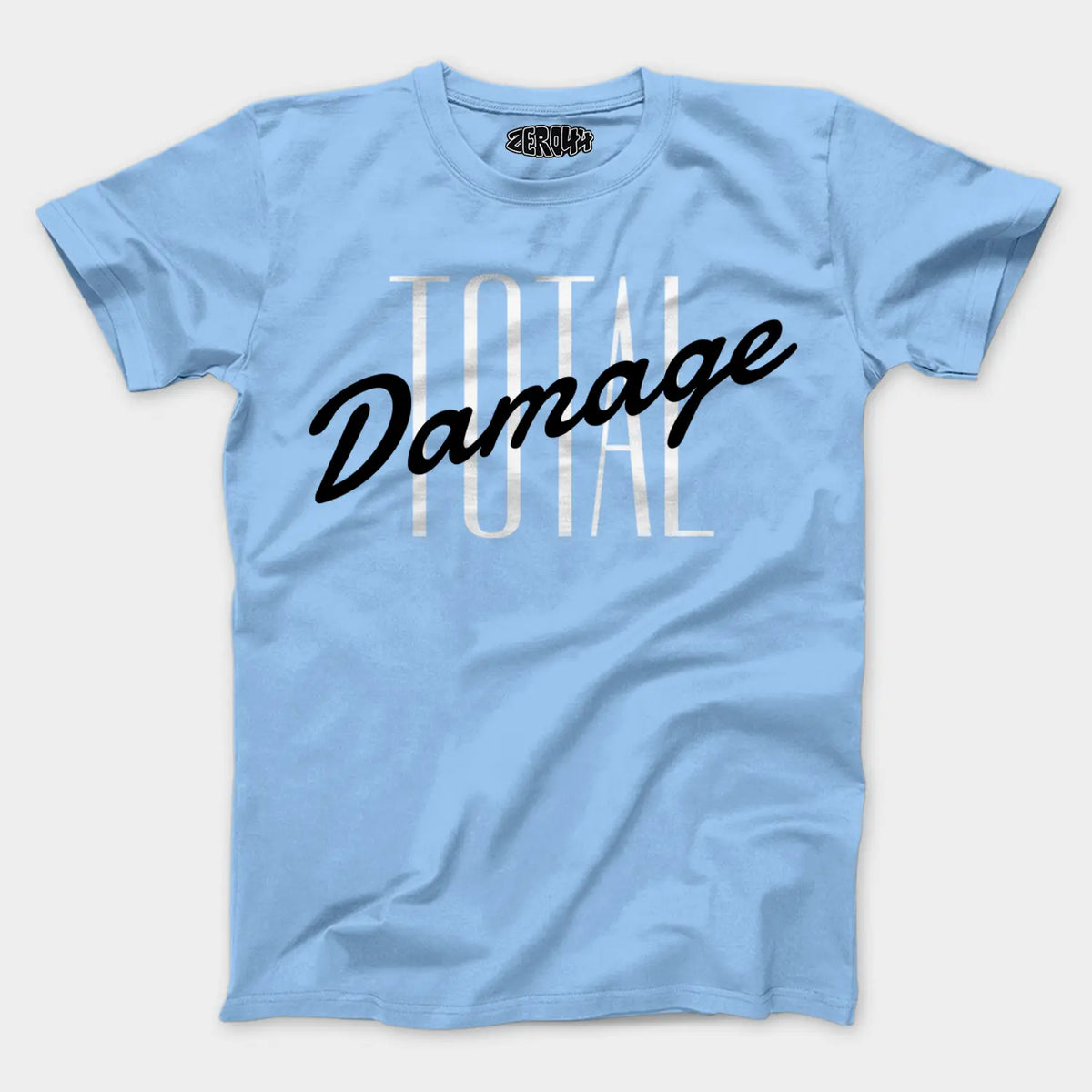 Total Damage Men/Unisex T-Shirt in Baby Blue Color