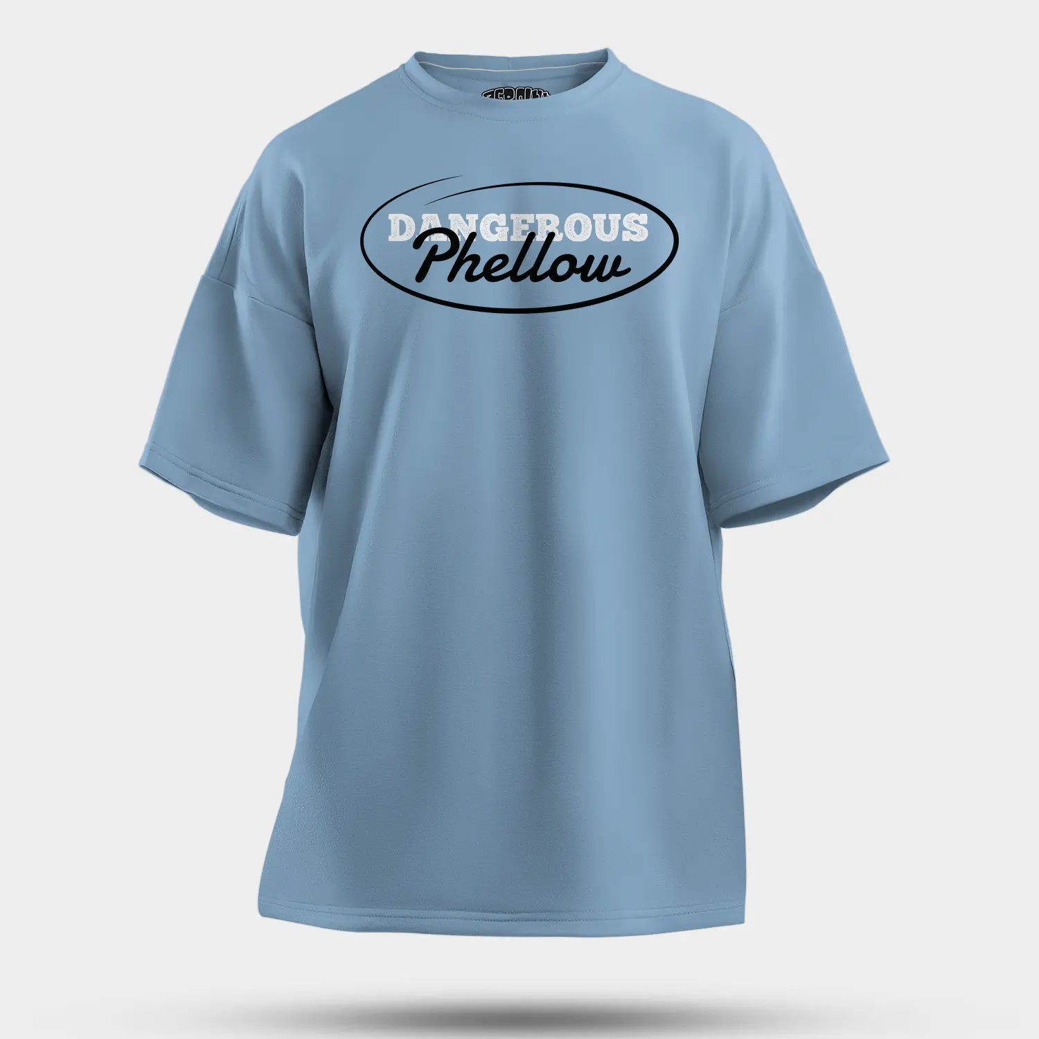 Dangerous Phellow Men/Unisex Oversized T-Shirt in Baby Blue Color
