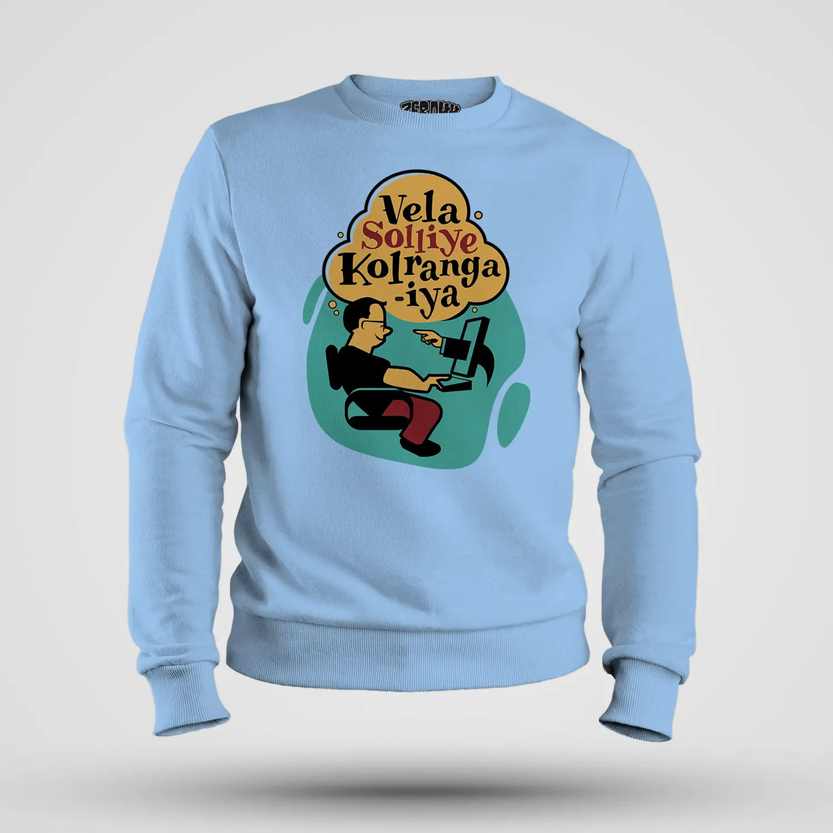 Vela Soliye Kolrangaiya Men/Unisex Sweatshirt in Baby Blue Color