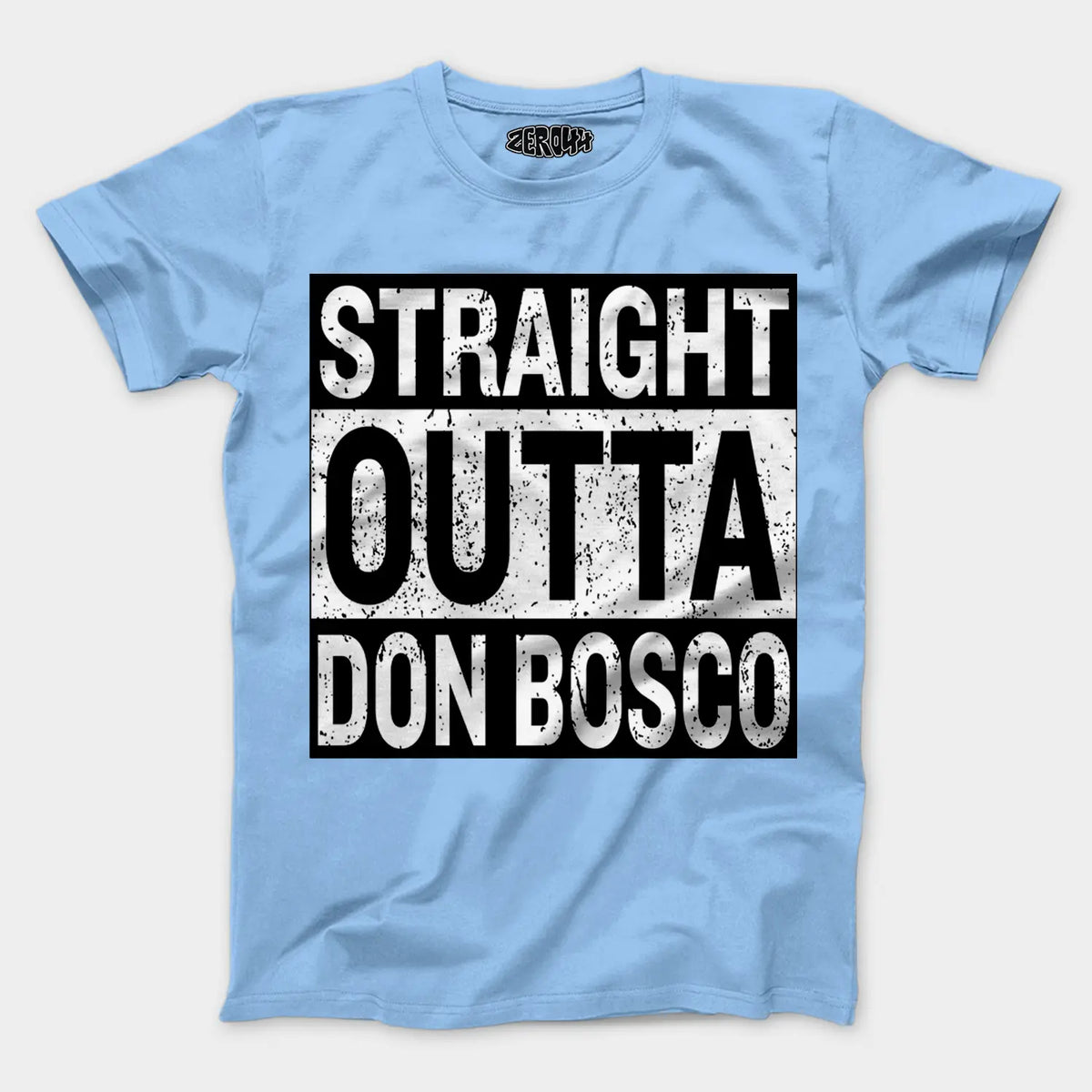 Straight Outta Don Bosco Men/Unisex T-Shirt in Baby Blue Color