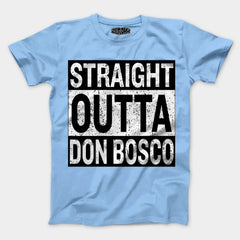 Straight Outta Don Bosco Men/Unisex T-Shirt in Baby Blue Color