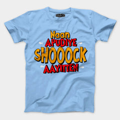Naan Apudiye Shoooock Aayitten Men/Unisex T-Shirt in Baby Blue Color