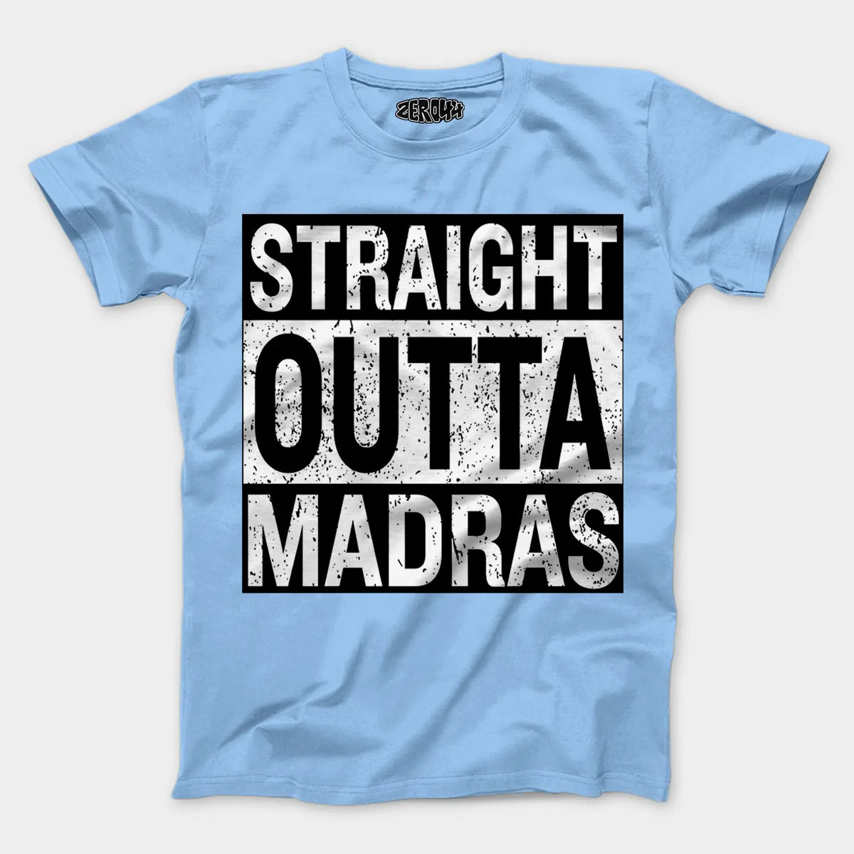 Straight Outta Madras Men/Unisex T-Shirt in Baby Blue Color