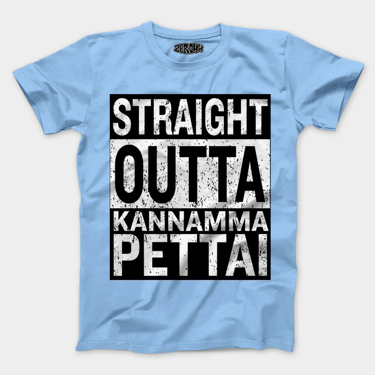 Straight Outta Kannamma Pettai Men/Unisex T-Shirt in Baby Blue Color