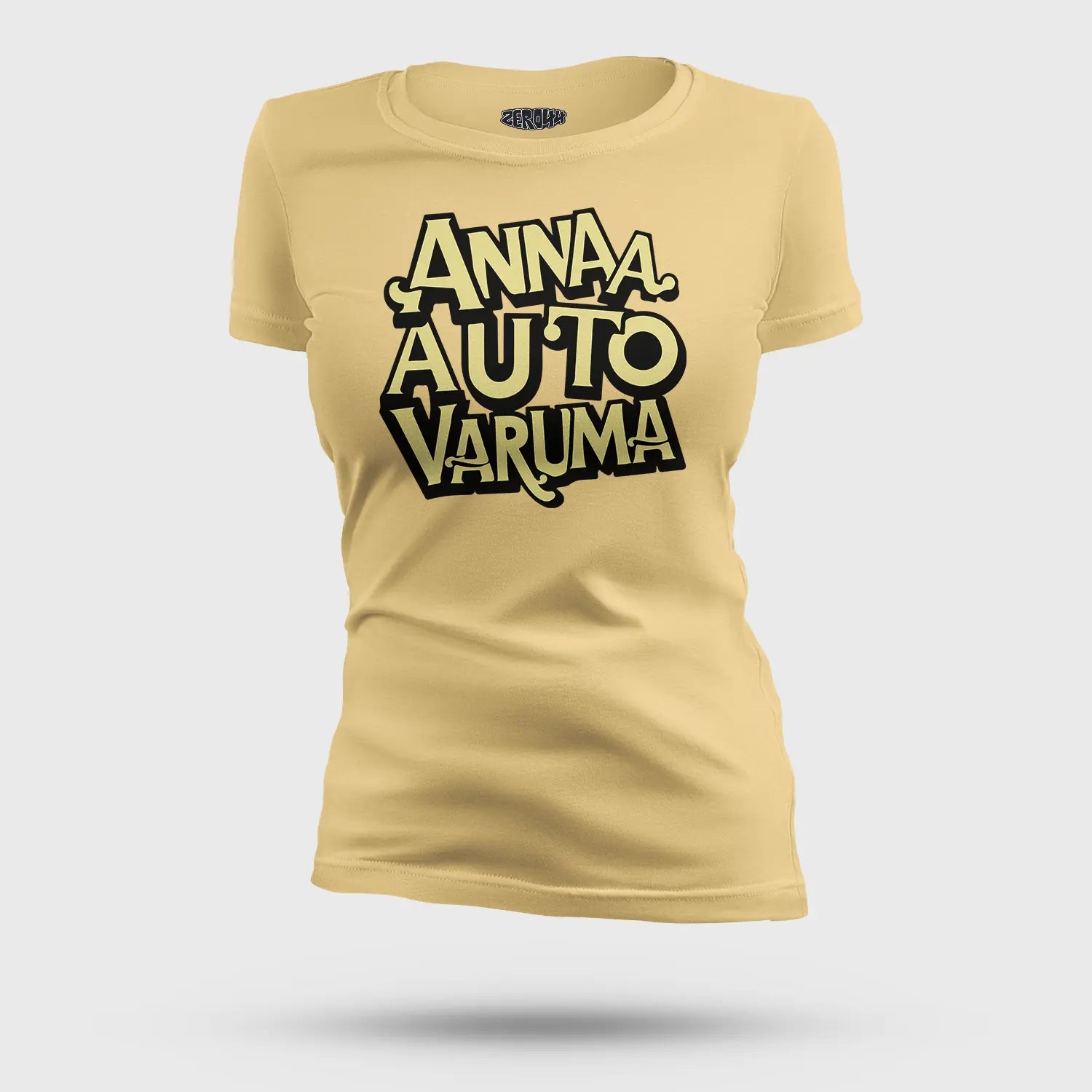Anna Auto Varuma Women's T-Shirt in Beige Color