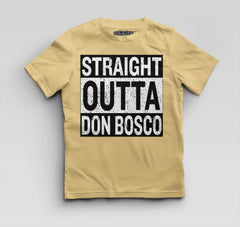 Straight Outta Don Bosco Boys Round Neck T-Shirt in Beige Color