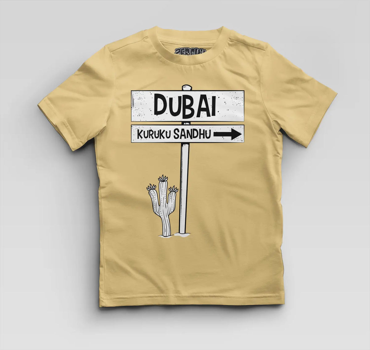 Dubai Kuruku Sandhu Boys Round Neck T-Shirt in Beige Color