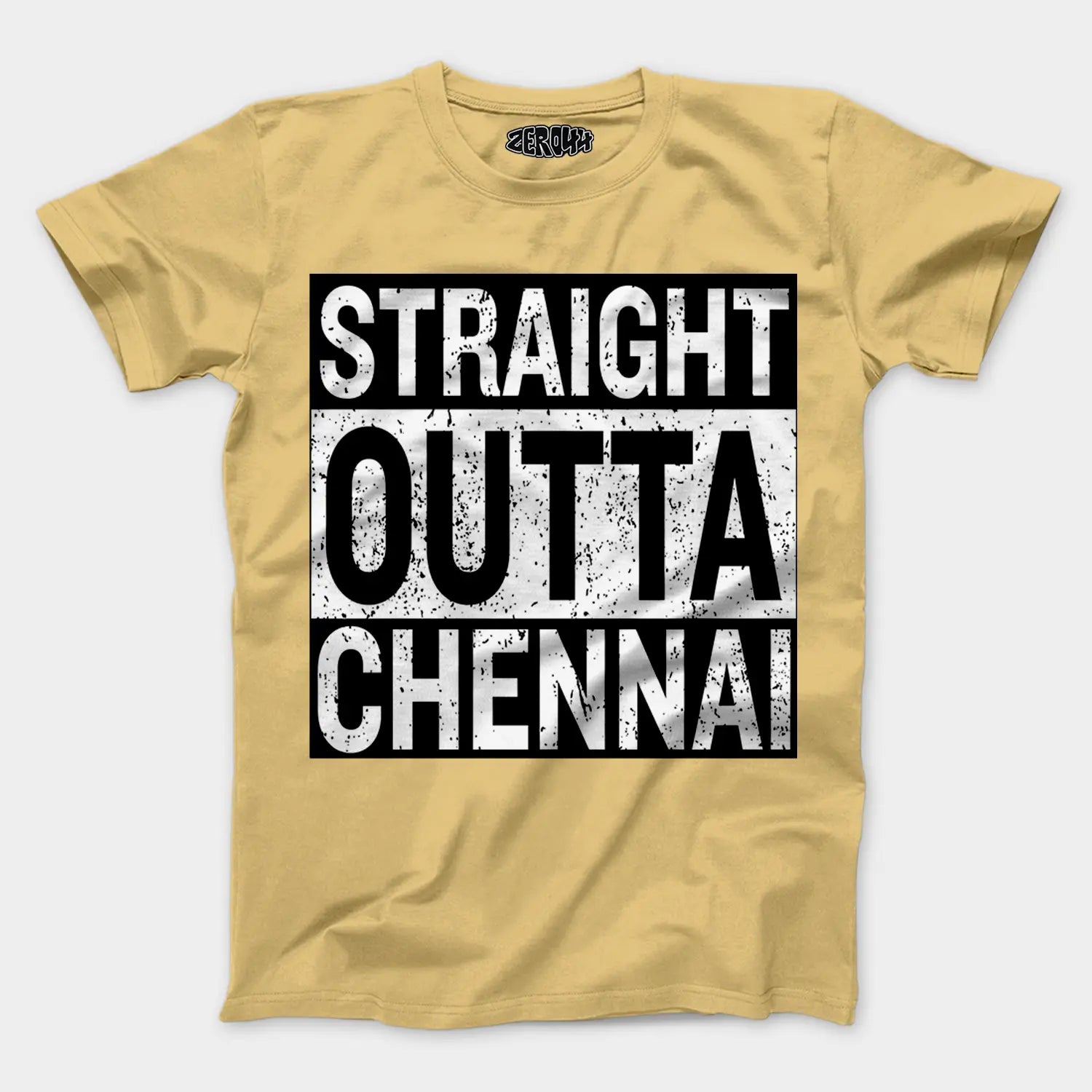 Straight Outta Chennai Men/Unisex T-Shirt in Beige Color