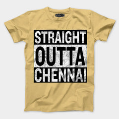 Straight Outta Chennai Men/Unisex T-Shirt in Beige Color