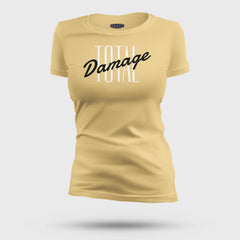 Total Damage Women's T-Shirt in Beige Color