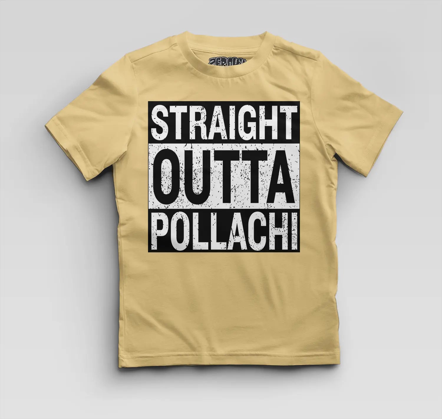 Straight Outta Pollachi Boys Round Neck T-Shirt in Beige Color