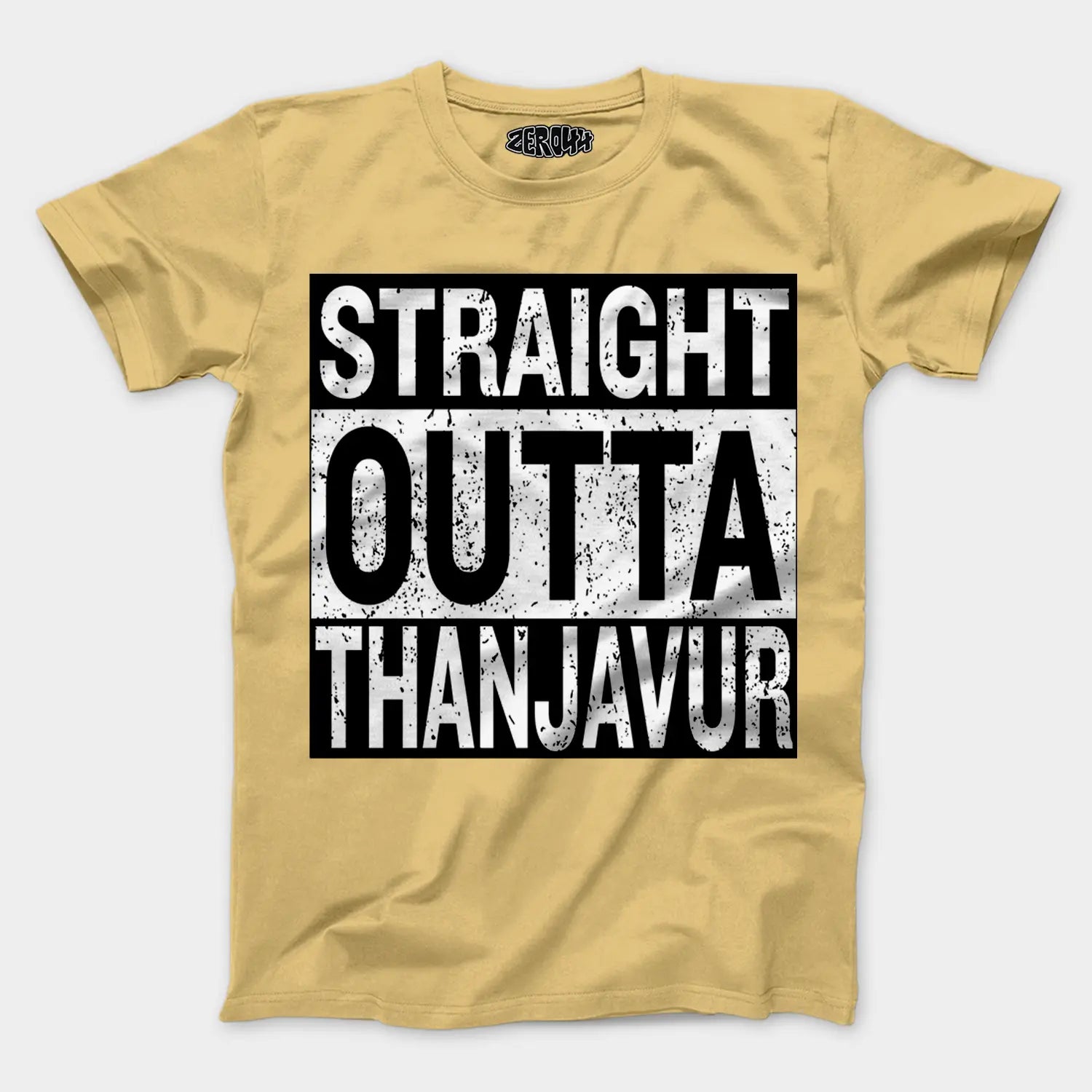 Straight Outta Thanjavur Men/Unisex T-Shirt in Beige Color
