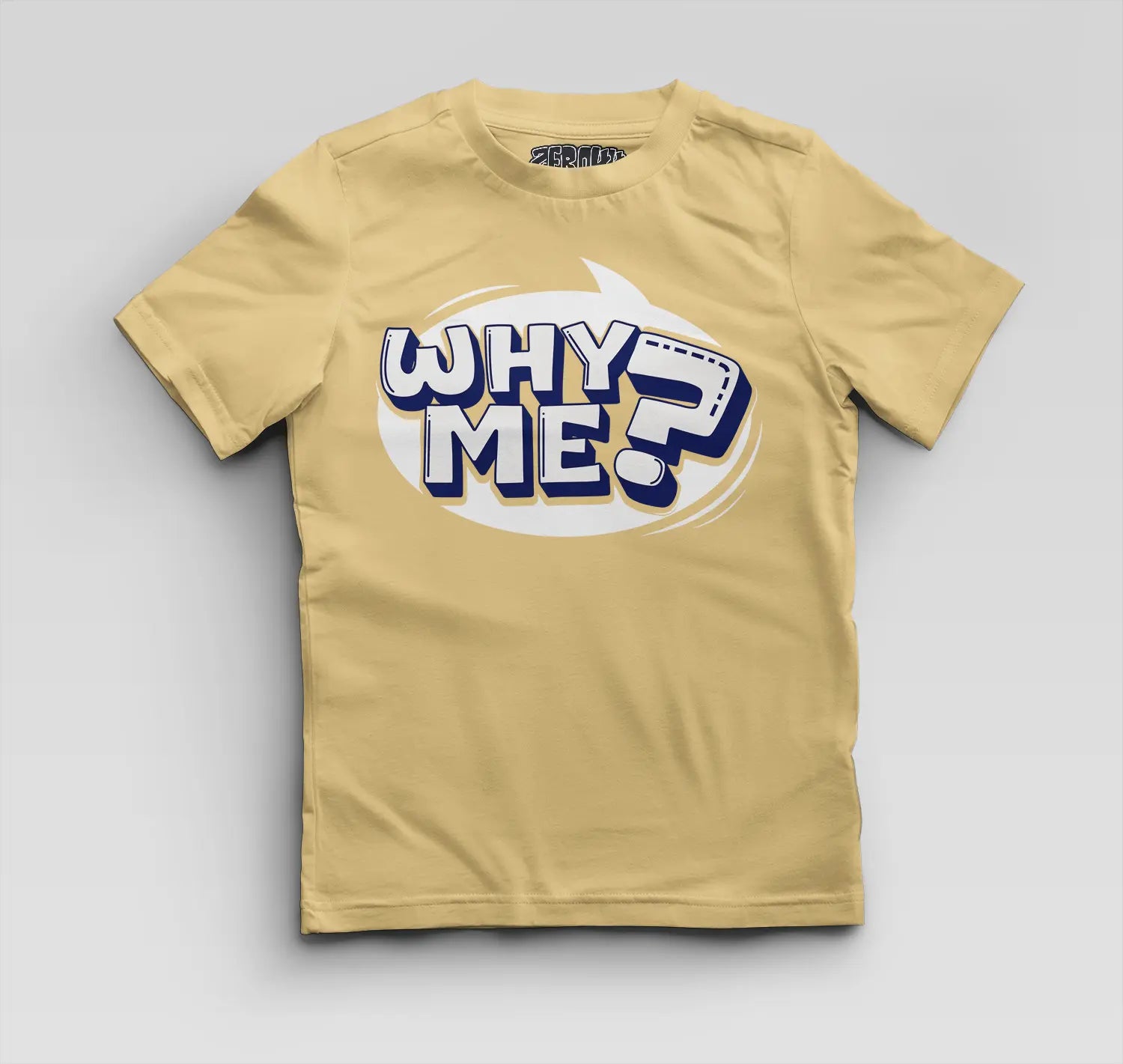 Why Me? Boys Round Neck T-Shirt in Beige Color