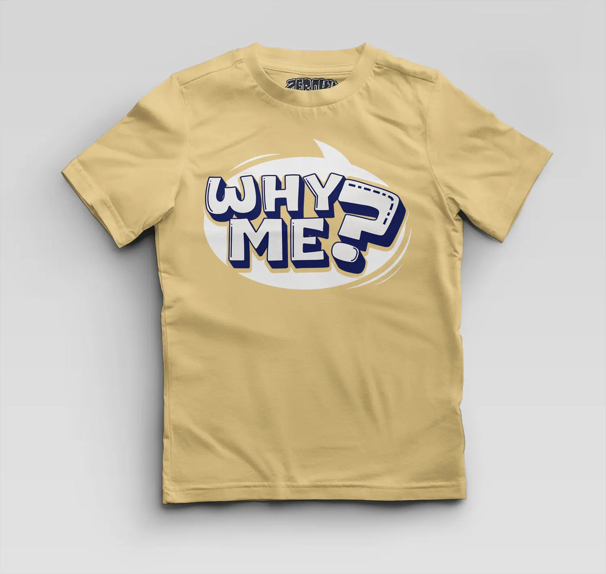 Why Me? Boys Round Neck T-Shirt in Beige Color