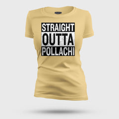 Straight Outta Pollachi Women's T-Shirt in Beige Color