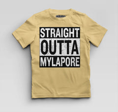 Straight Outta Mylapore Boys Round Neck T-Shirt in Beige Color